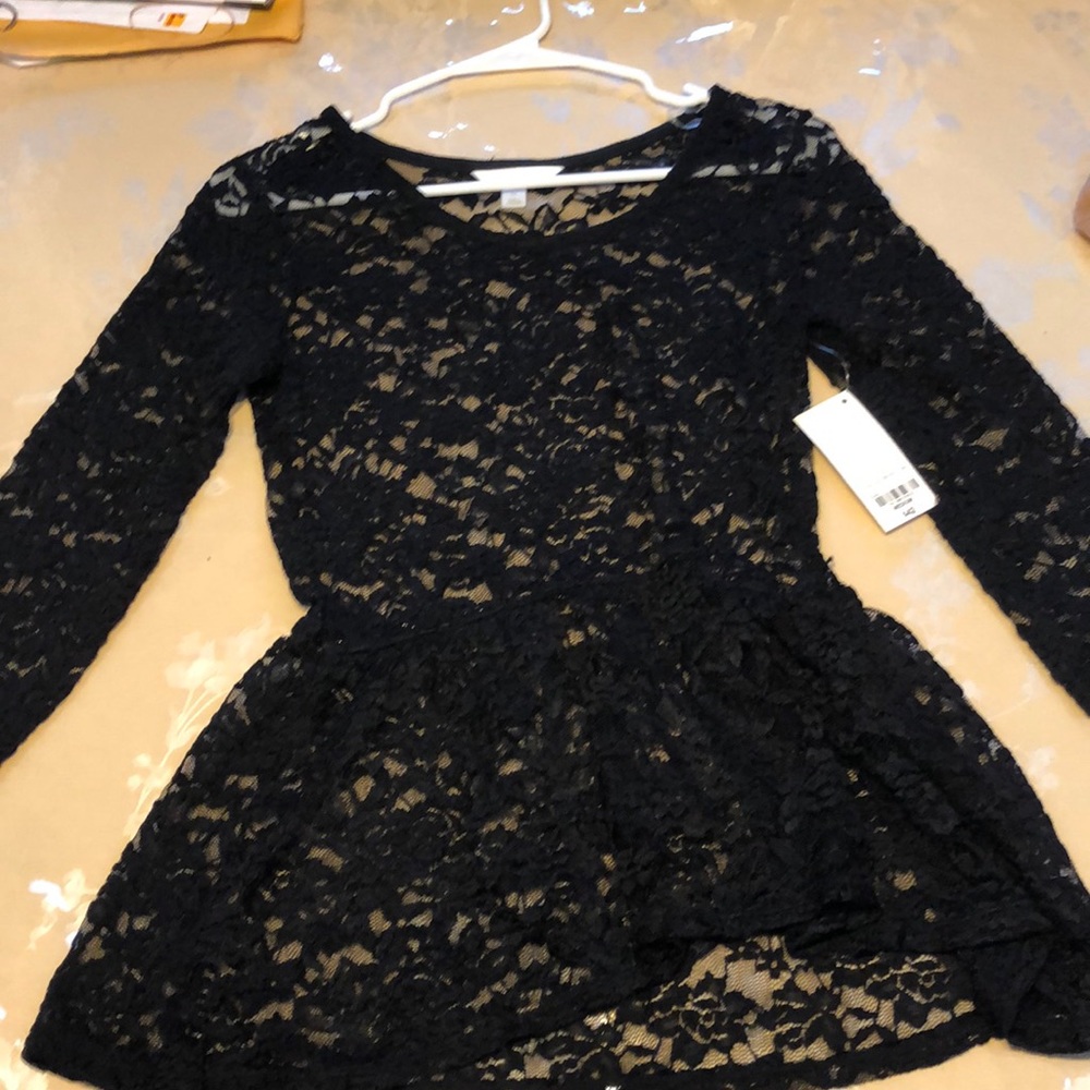 Lace peplum top